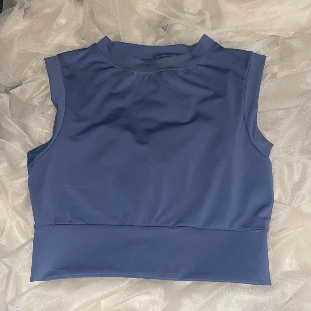 Huckleberry blue workout tank top